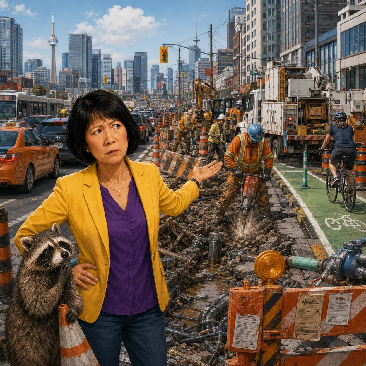 Satirical editorial illustration related to Transportation.